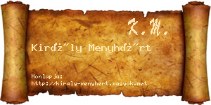 Király Menyhért névjegykártya