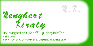 menyhert kiraly business card